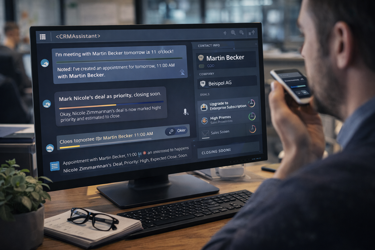 Sprachgesteuerte CRM-Nutzung zur Steigerung von Datenqualität & Vertriebseffizienz