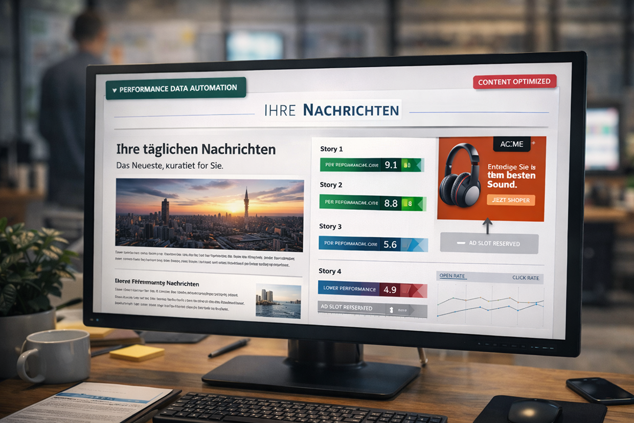 Relevante Inhalte & Werbebuchungen automatisiert in einem reproduzierbaren Newsletter-Prozess
